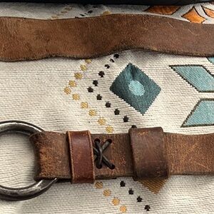 Vintage leather belt with Iron belt loop